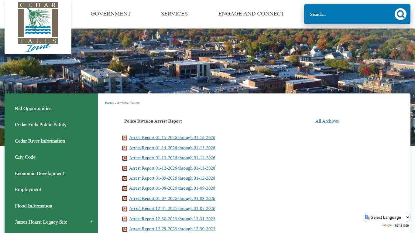 Archive Center • Police Division Arrest Report